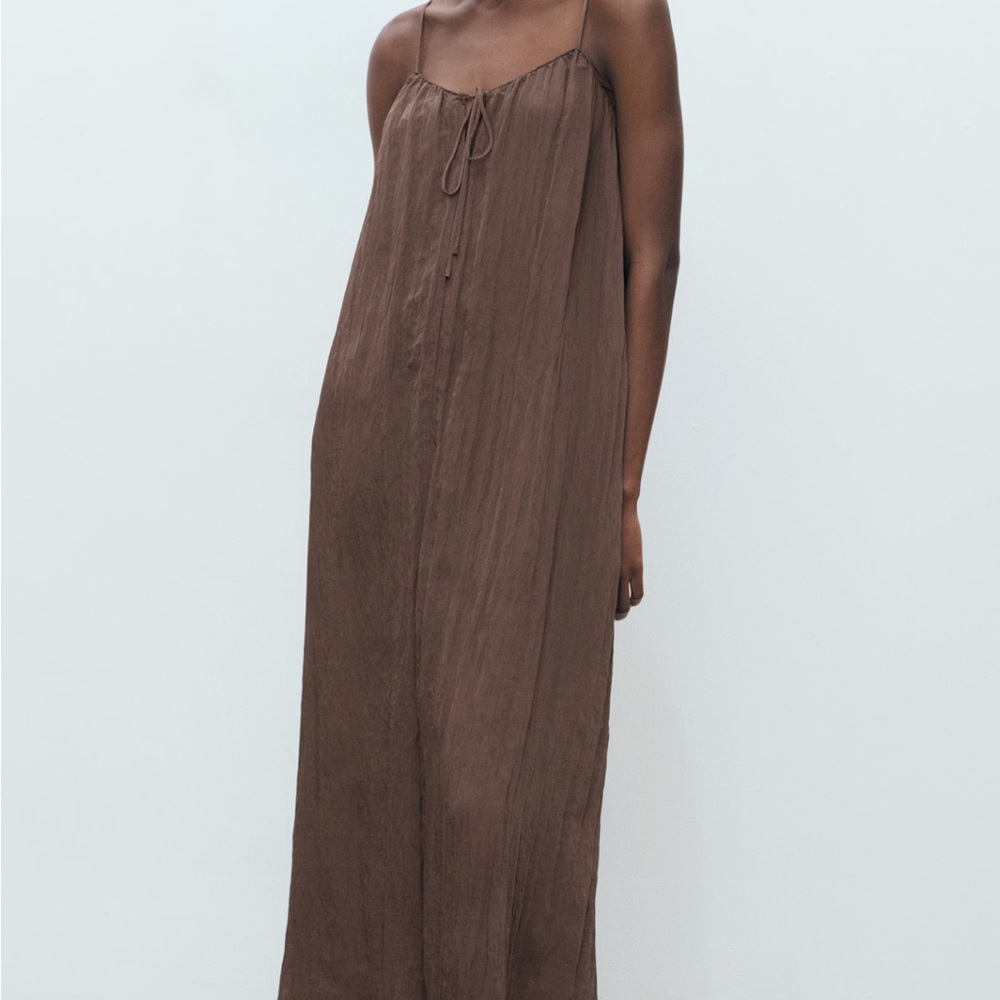 Mango Long Creased Effect Dress